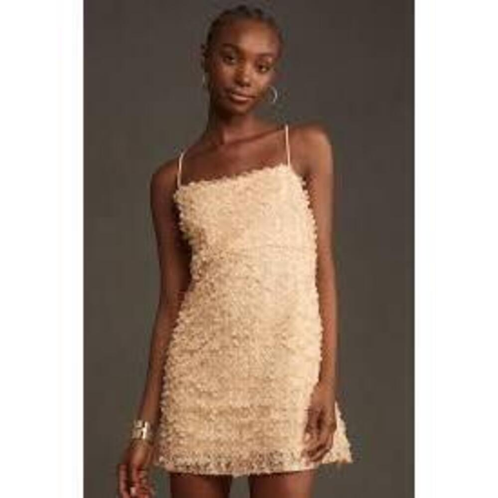 By Anthropologie 3D Floral Embellished Mini Dress XL NWT